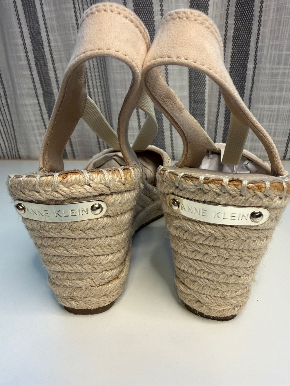 Anne Klein Sequin Espadrille Slingbacks - Blush